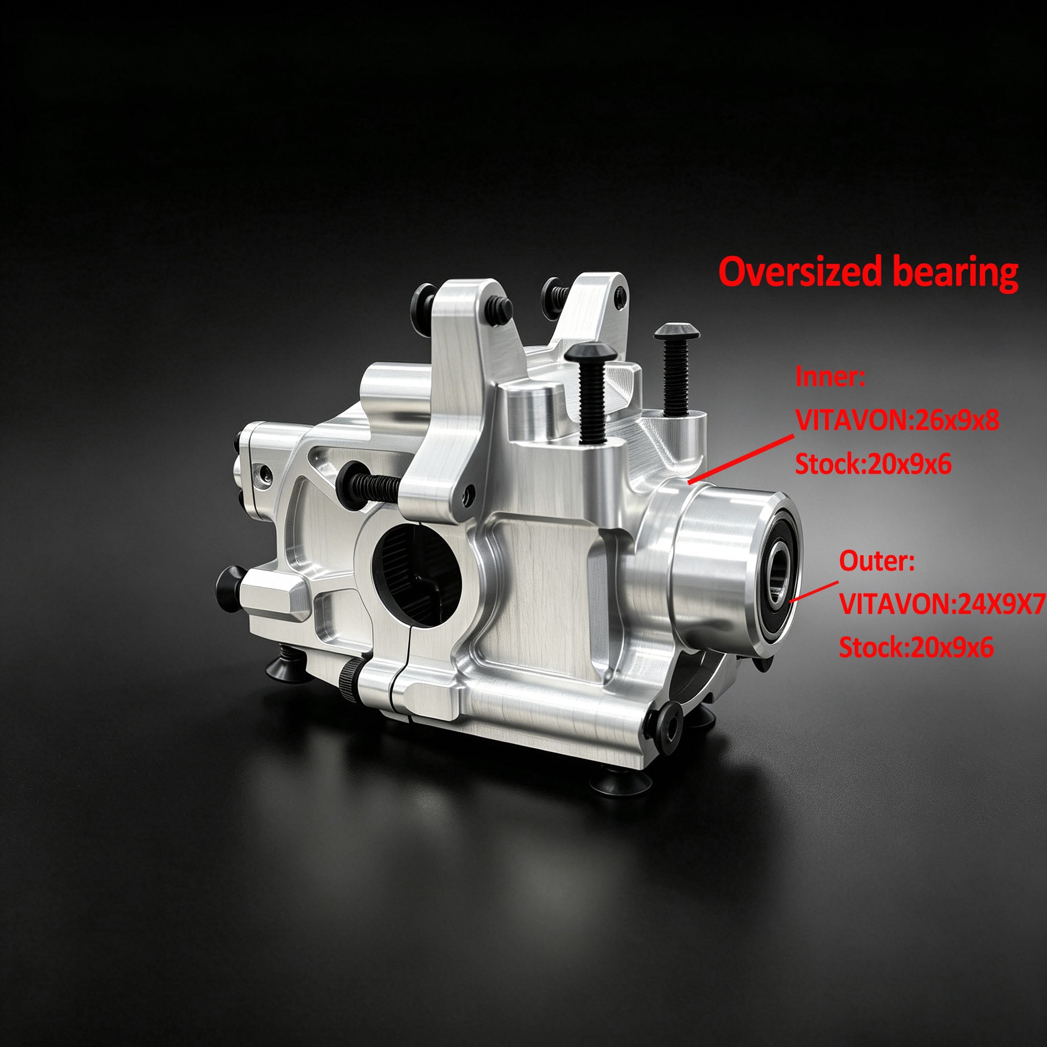 VITAVON CNC Alu7075 Front Bulkhead For Losi 5ive-T E 3.0 ONLY
