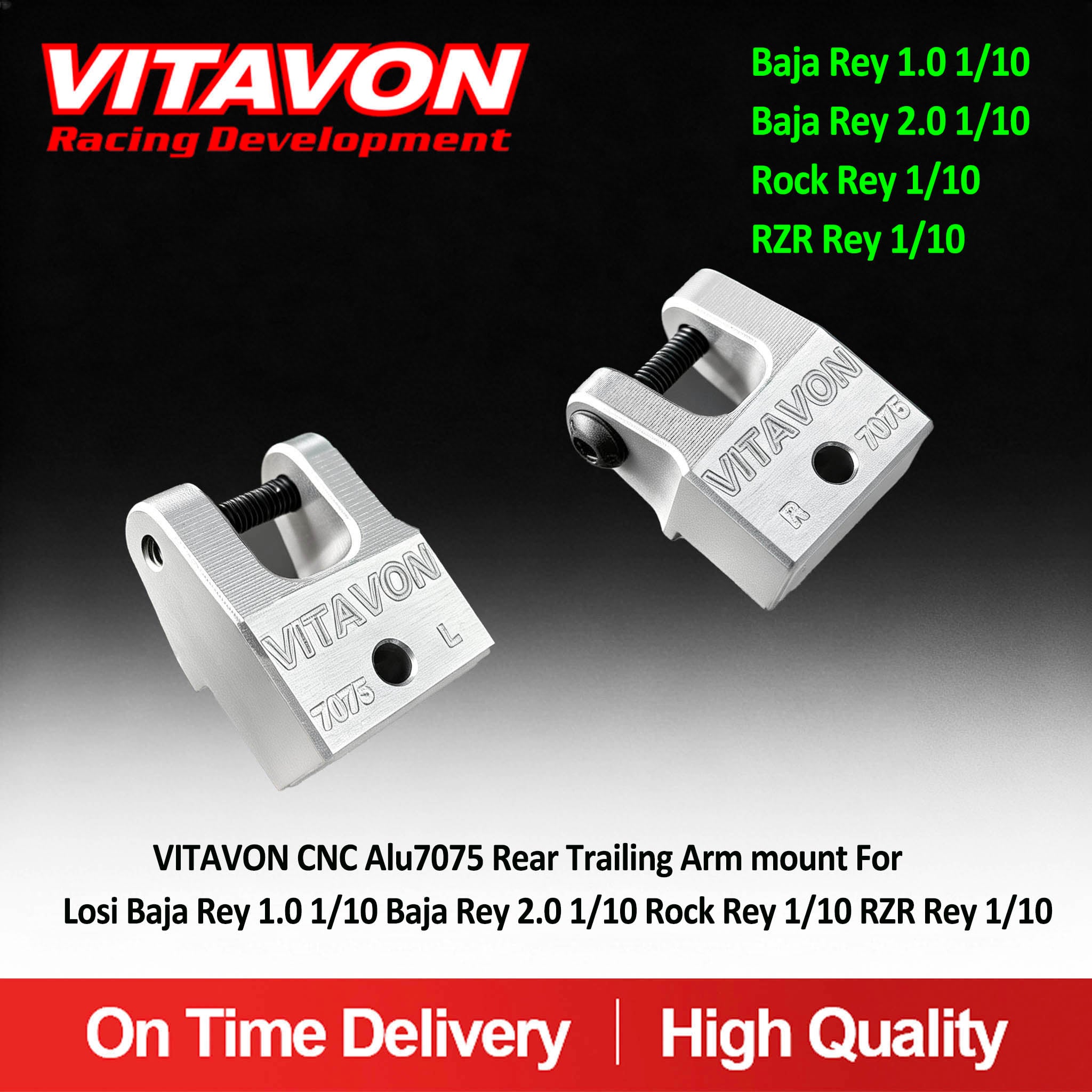 VITAVON CNC Alu7075 Rear Trailing Arm mount For Losi Baja Rey 1.0 1/10 Baja Rey 2.0 1/10 Rock Rey 1/10 RZR Rey 1/10