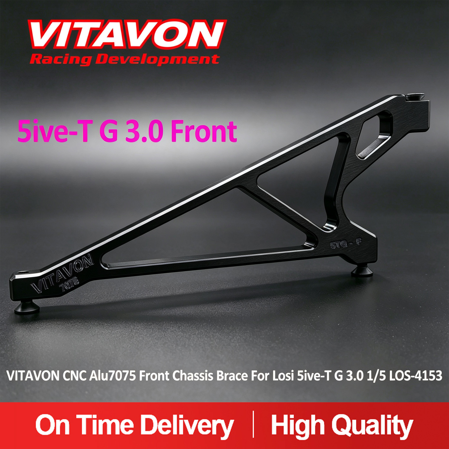 Vitavon CNC Alu7075 Front Chassis Brace For LOSI 5ive-T G 3.0 1/5