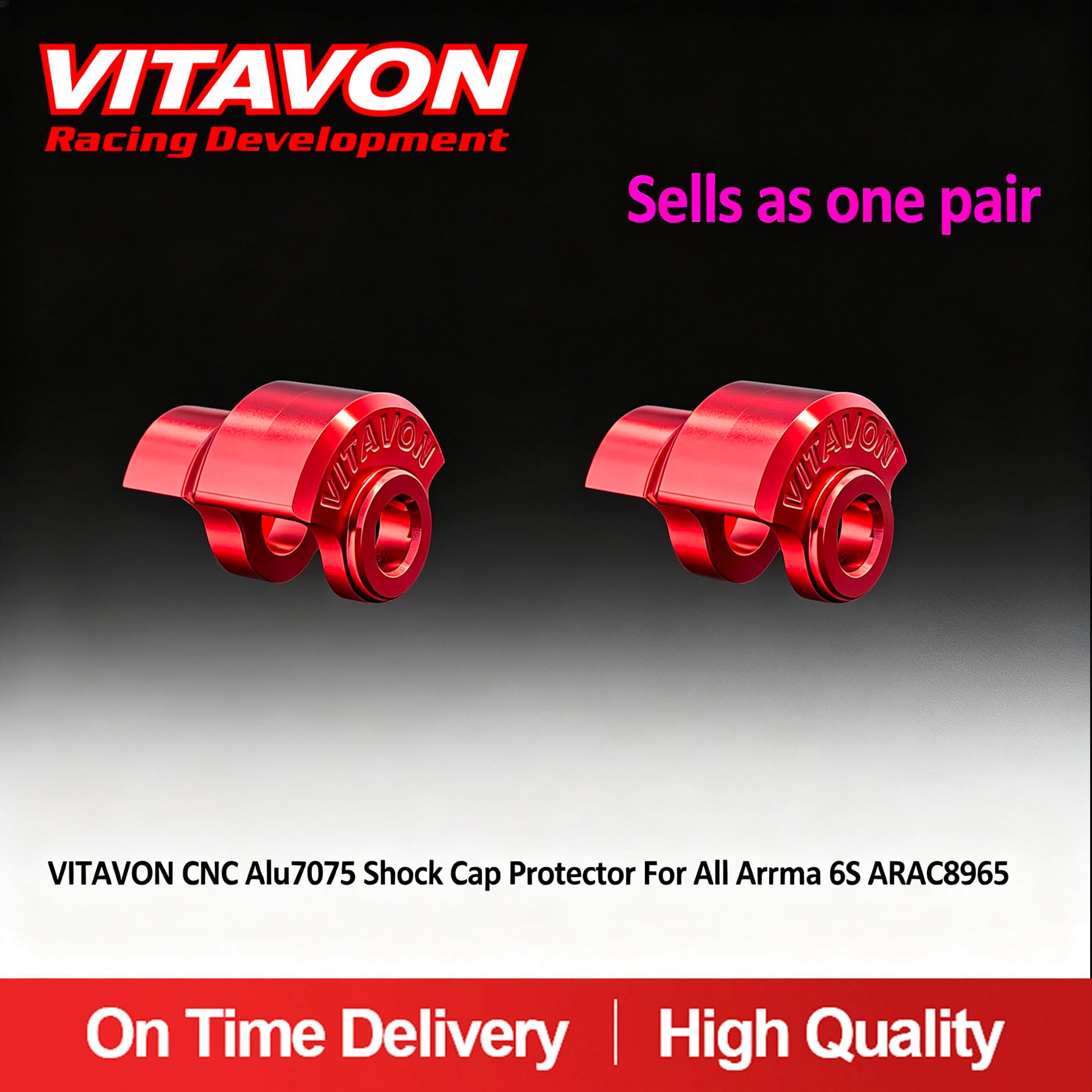VITAVON CNC Alu7075 Shock Cap Protector For All Arrma 6S ARAC8965